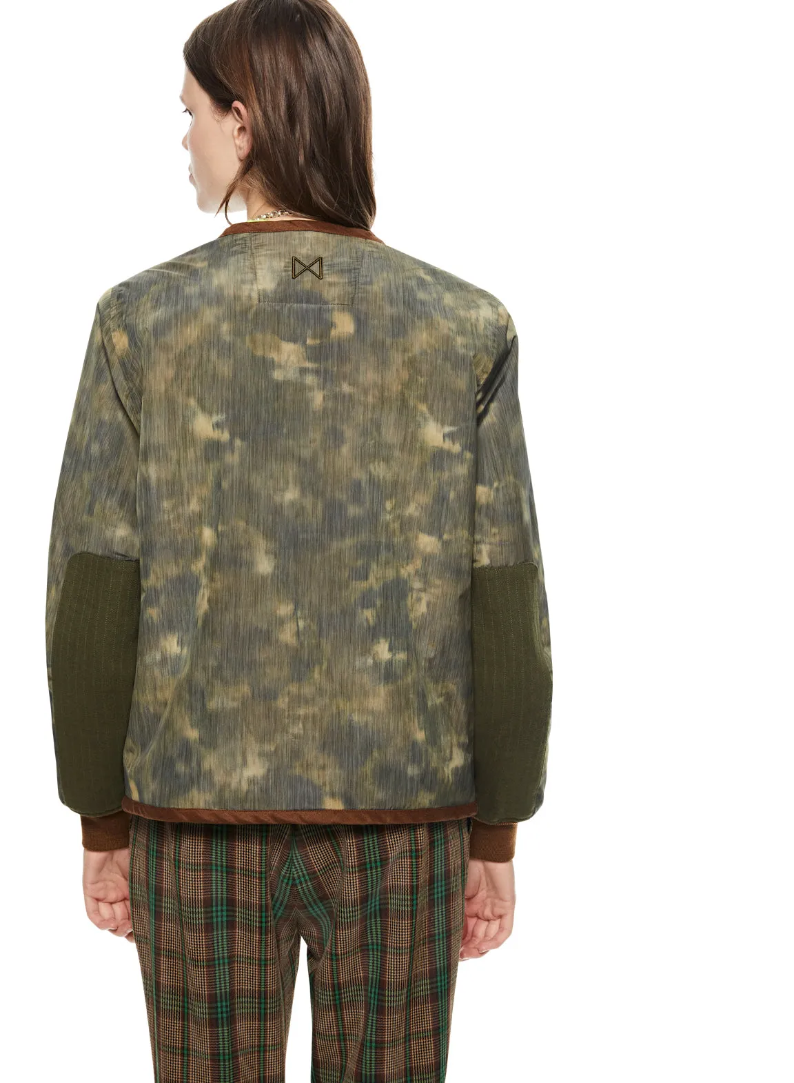 Abstract Camo Sherpa Lined Jacket