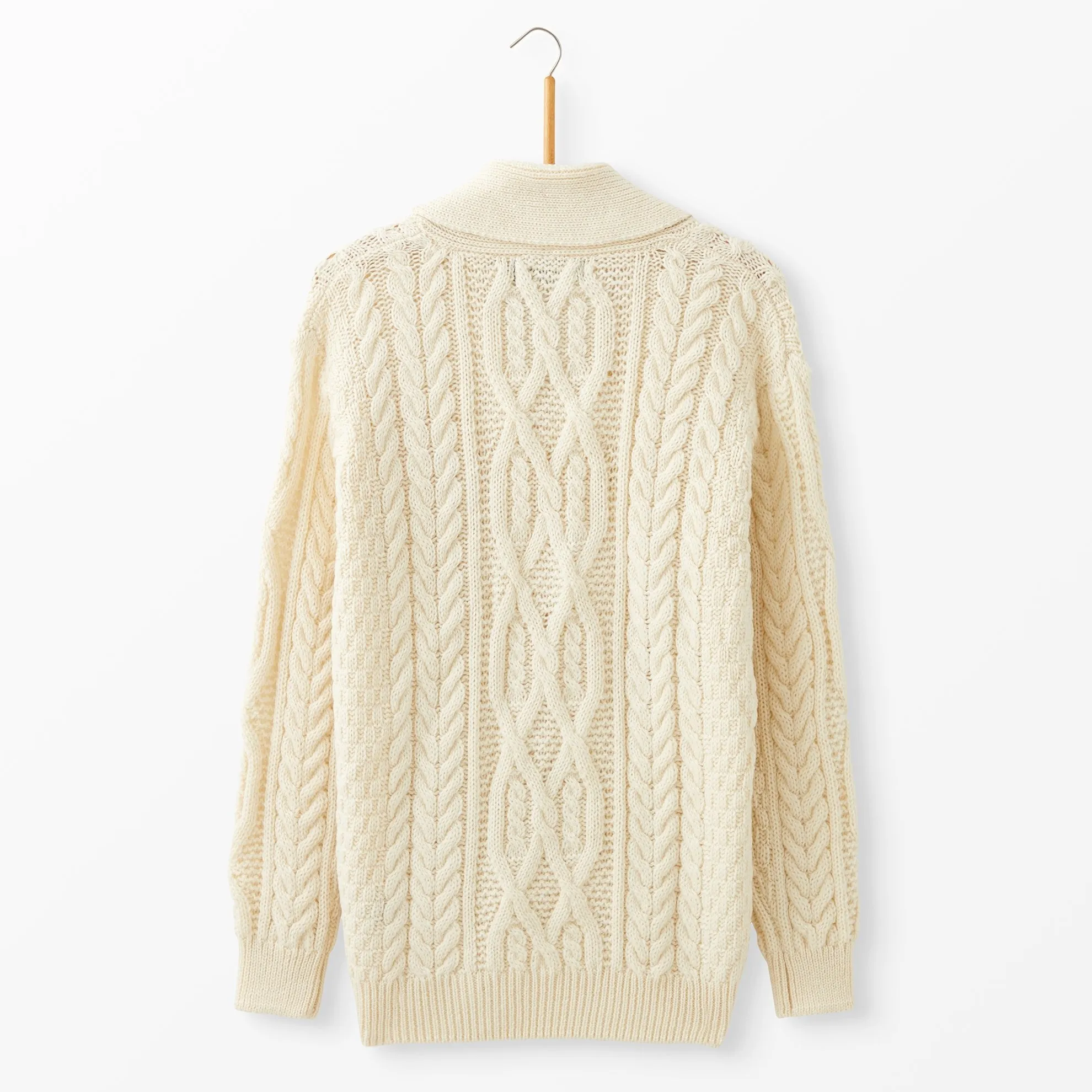 Aran Shawl Collar Sweater