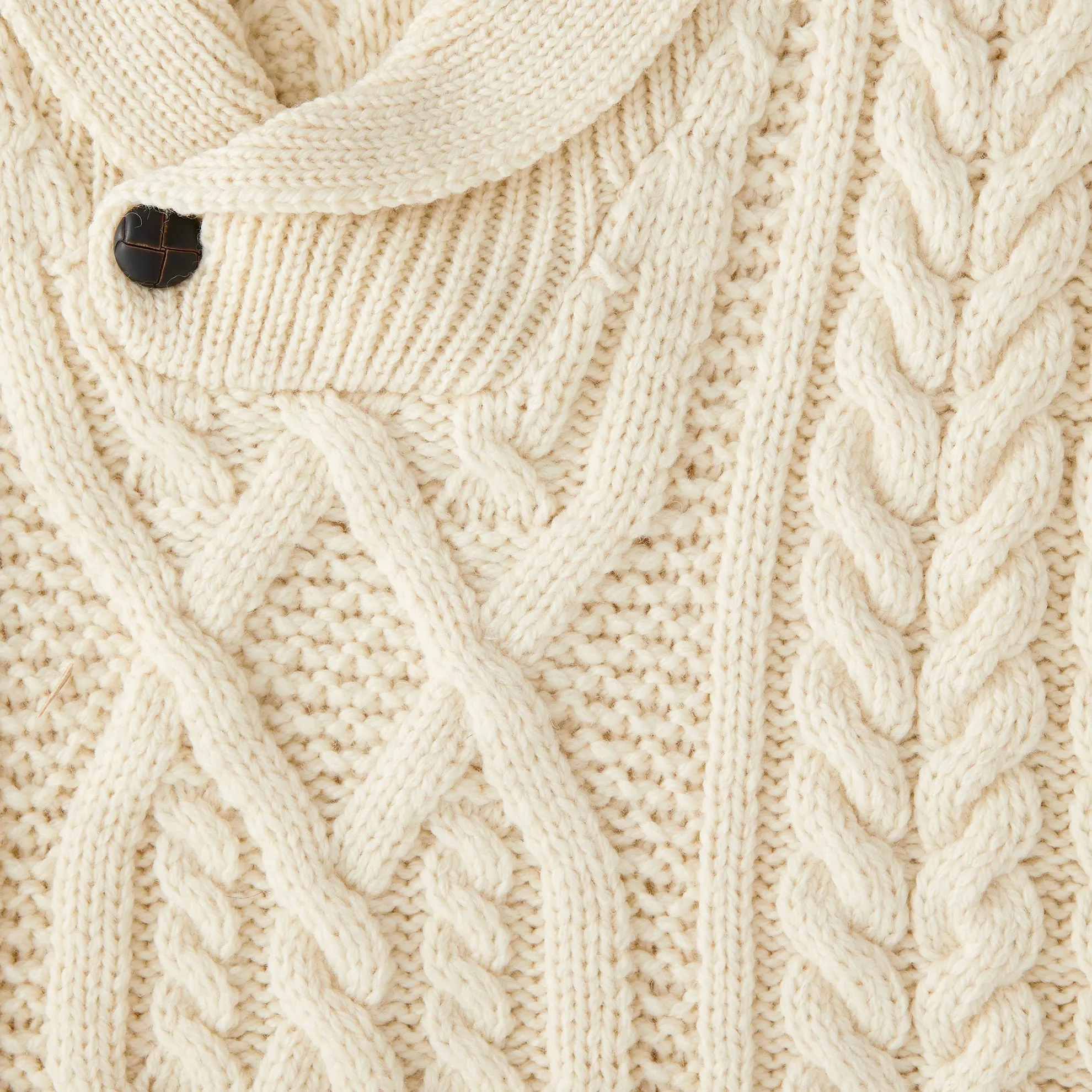 Aran Shawl Collar Sweater