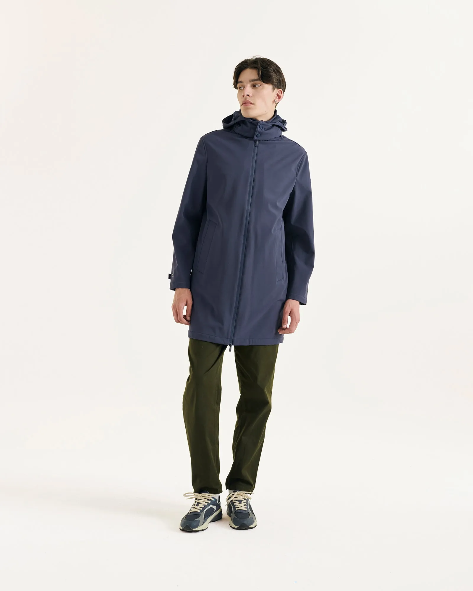 Athenes 2.0 waterproof jacket with detachable hood Navy