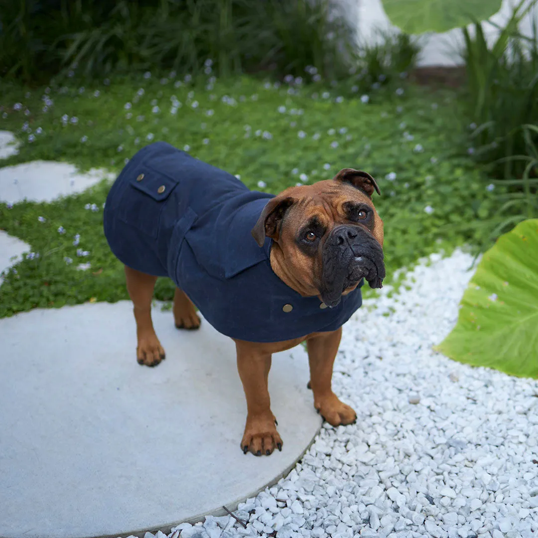 Aussie Oilskin Waterproof Dog Coat - Navy