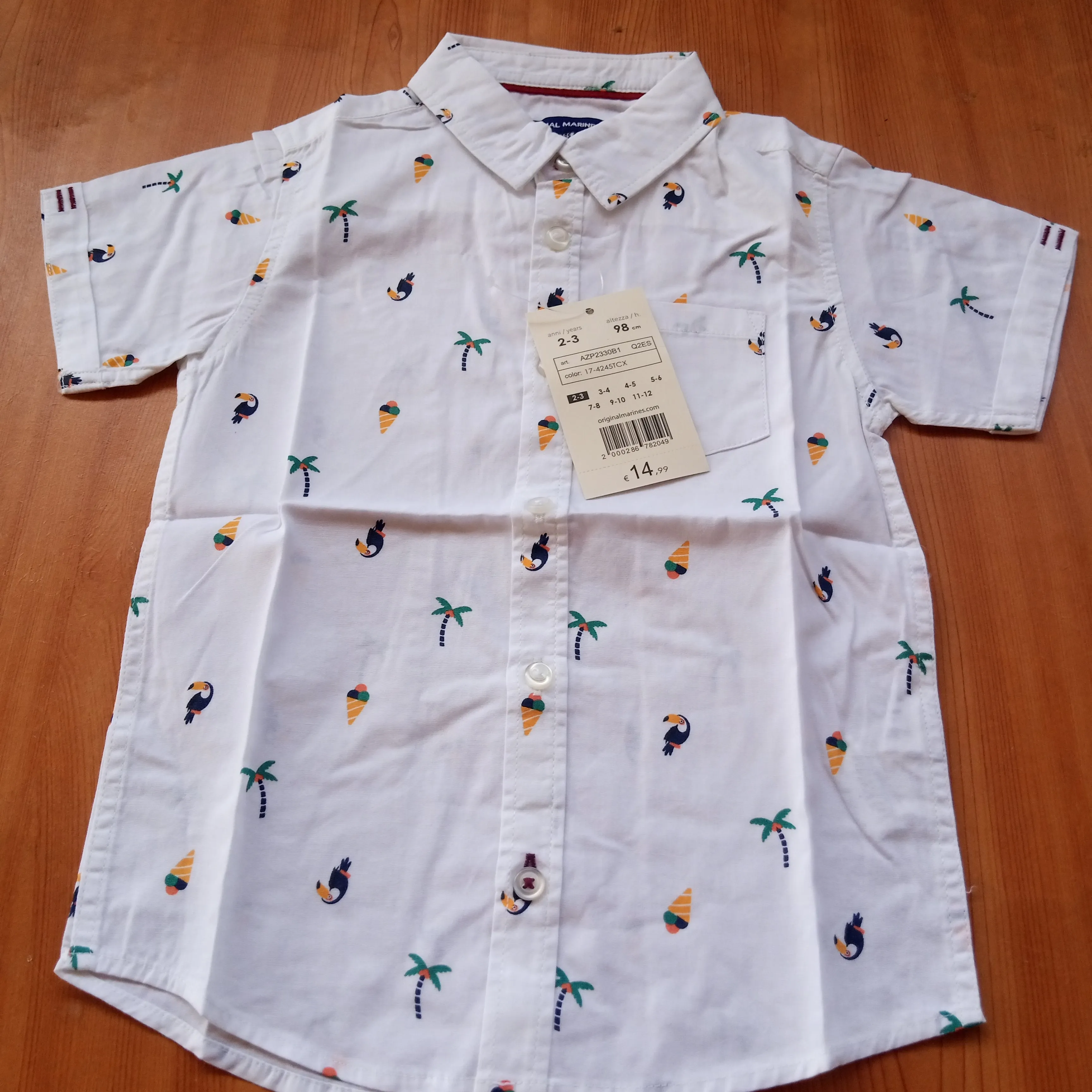 Baby Boy Short Sleeve Shirt (Original Marines) White