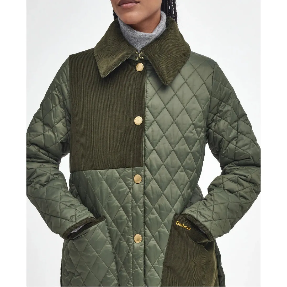 Barbour Reeth Patchwork Quilted Jacket Olive/Ancient LQU1758OL53