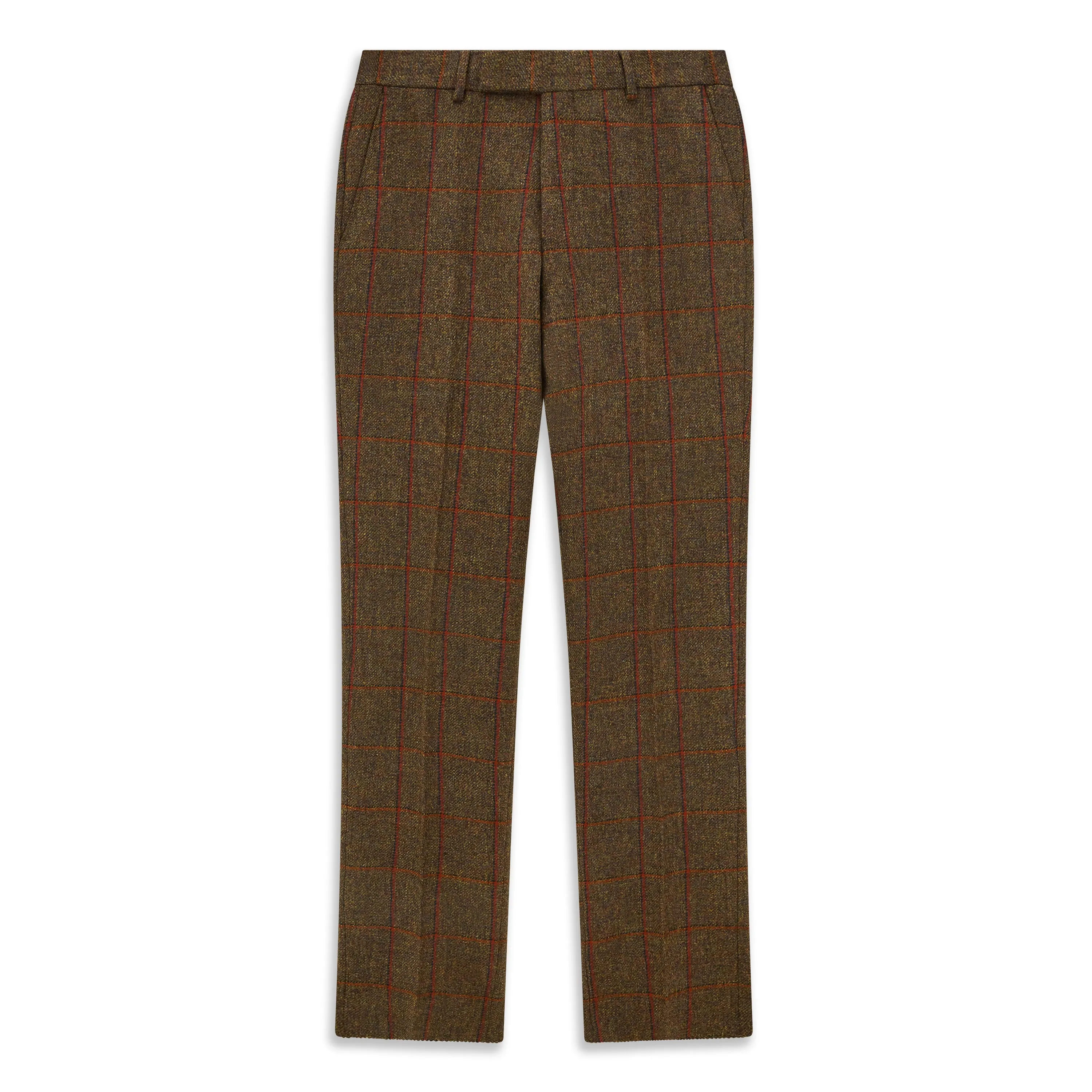 Barney Green Rust Windowpane Tweed Trouser