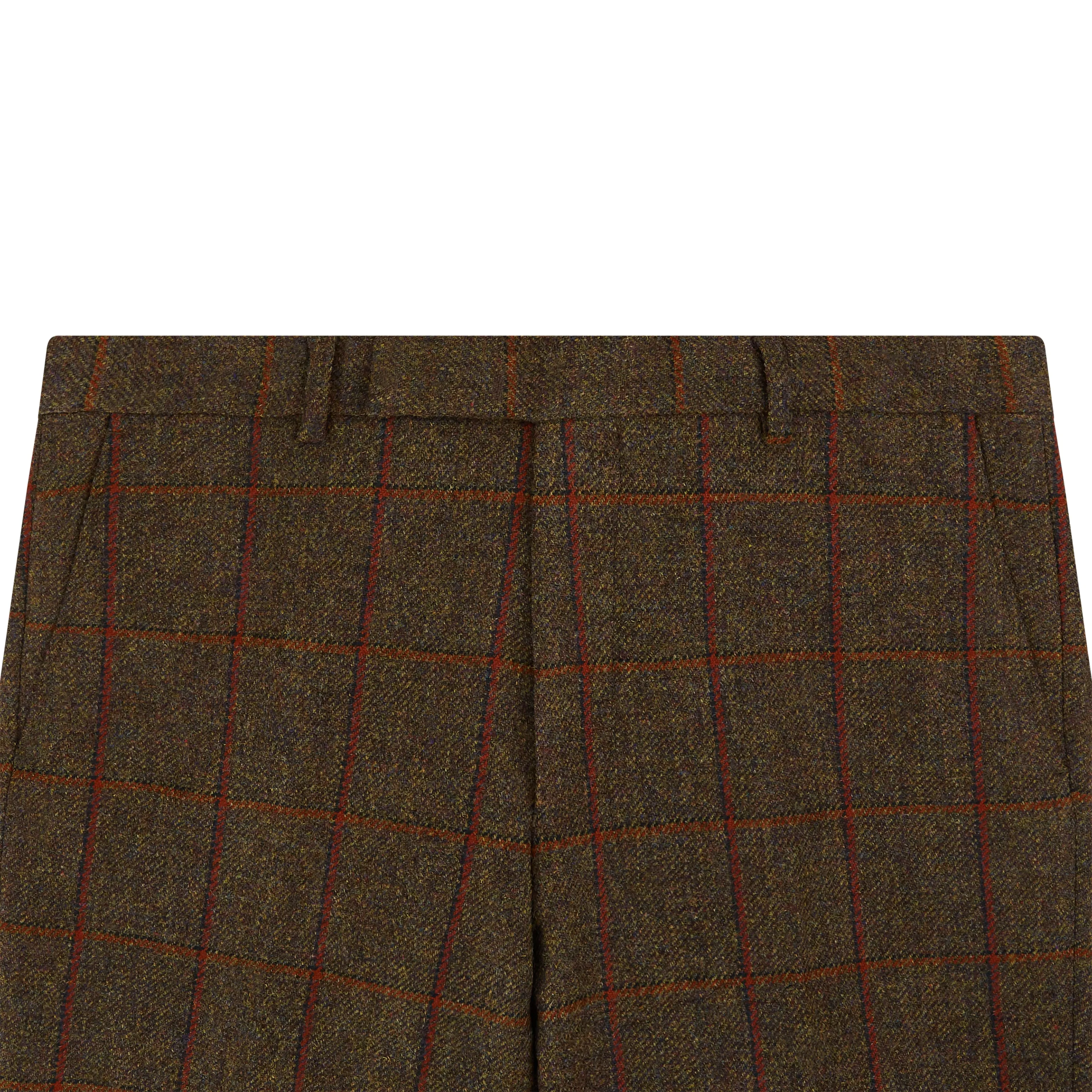 Barney Green Rust Windowpane Tweed Trouser