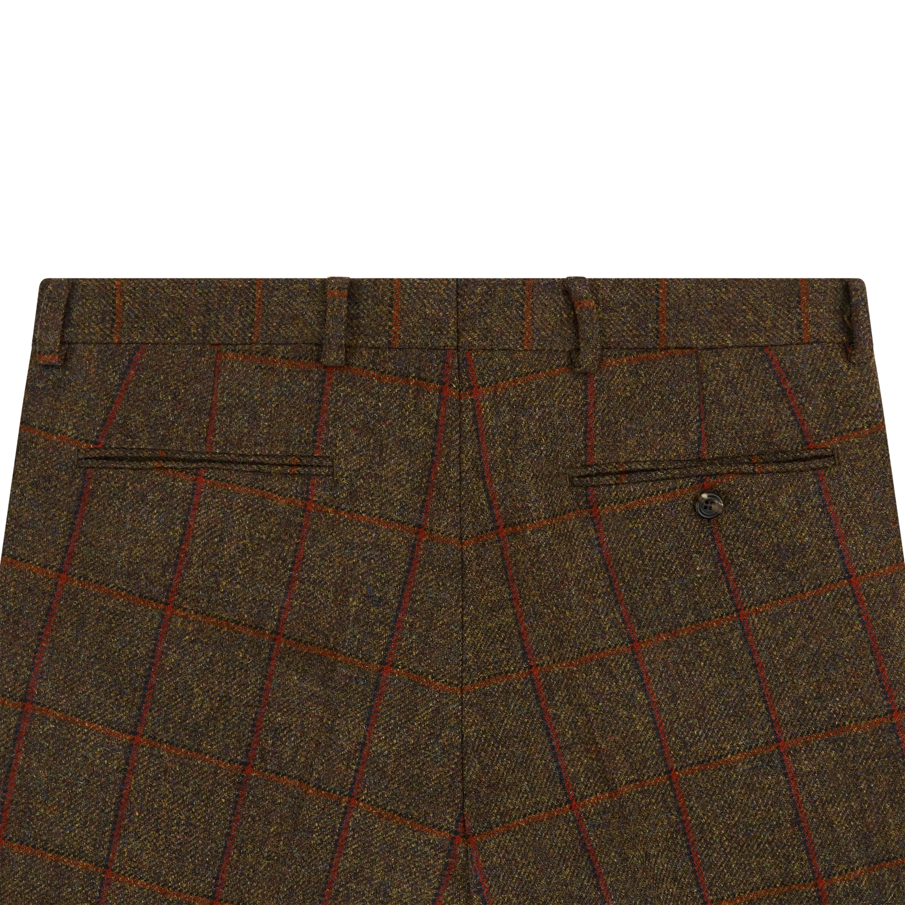 Barney Green Rust Windowpane Tweed Trouser