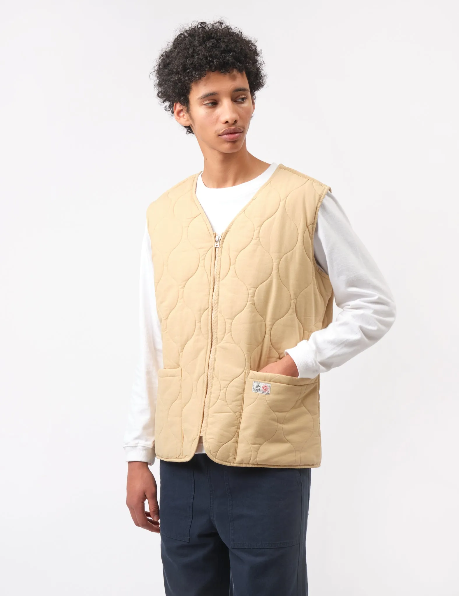 Bhode Quilted Zip Gilet - Parchment