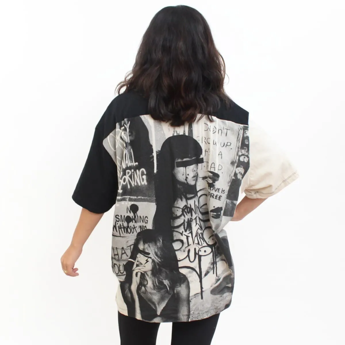 Black and Tan Graffiti Button Down Shirt