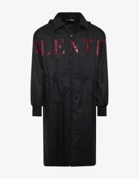 Black Logo Raincoat