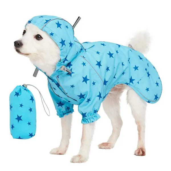 Blueberry Waterproof Dog Reflective Raincoat with 2 Legs