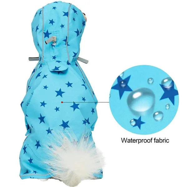 Blueberry Waterproof Dog Reflective Raincoat with 2 Legs