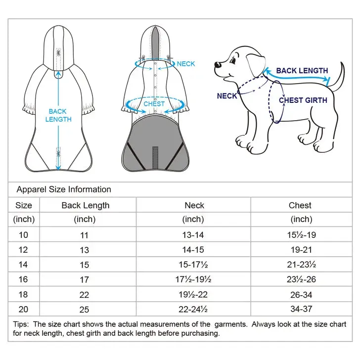 Blueberry Waterproof Dog Reflective Raincoat with 2 Legs