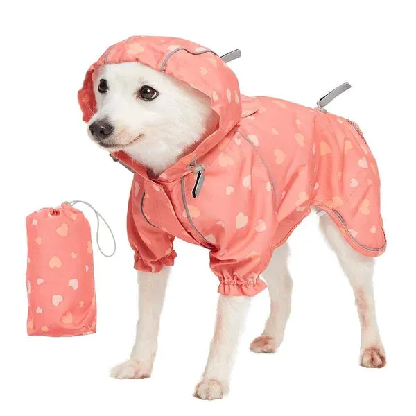 Blueberry Waterproof Dog Reflective Raincoat with 2 Legs