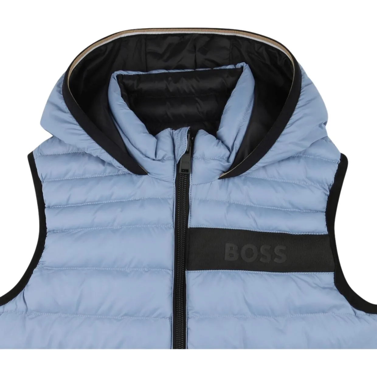 BOSS Kids Medium Grey Reversible Hooded Gilet