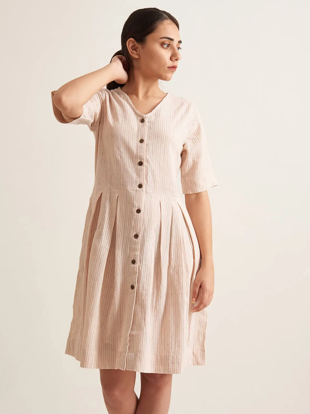 Box pleat shirt dress