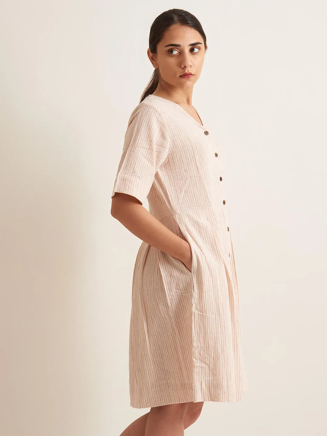 Box pleat shirt dress