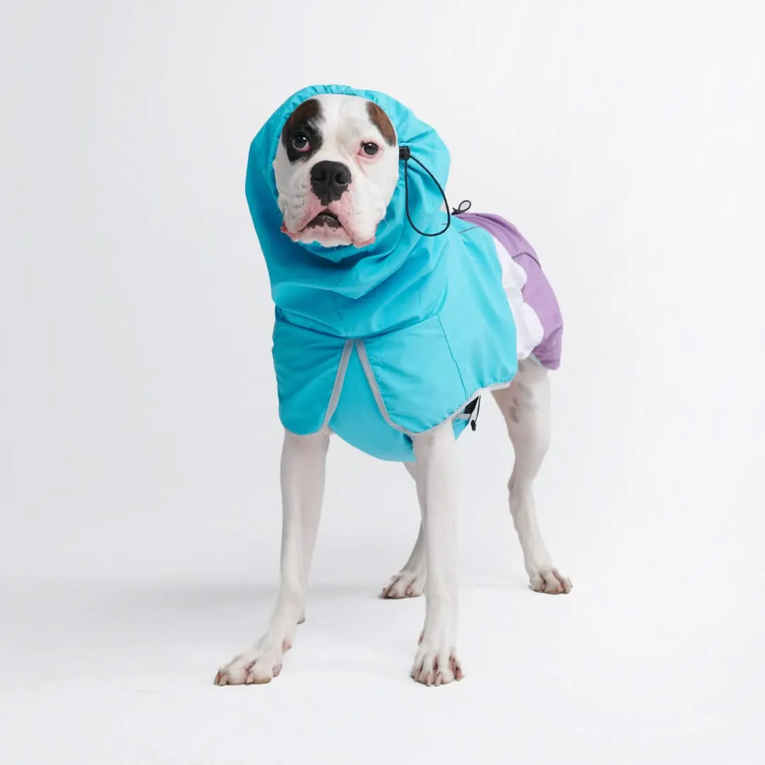 Breatheshield™ Dog Raincoat - Aqua White Purple