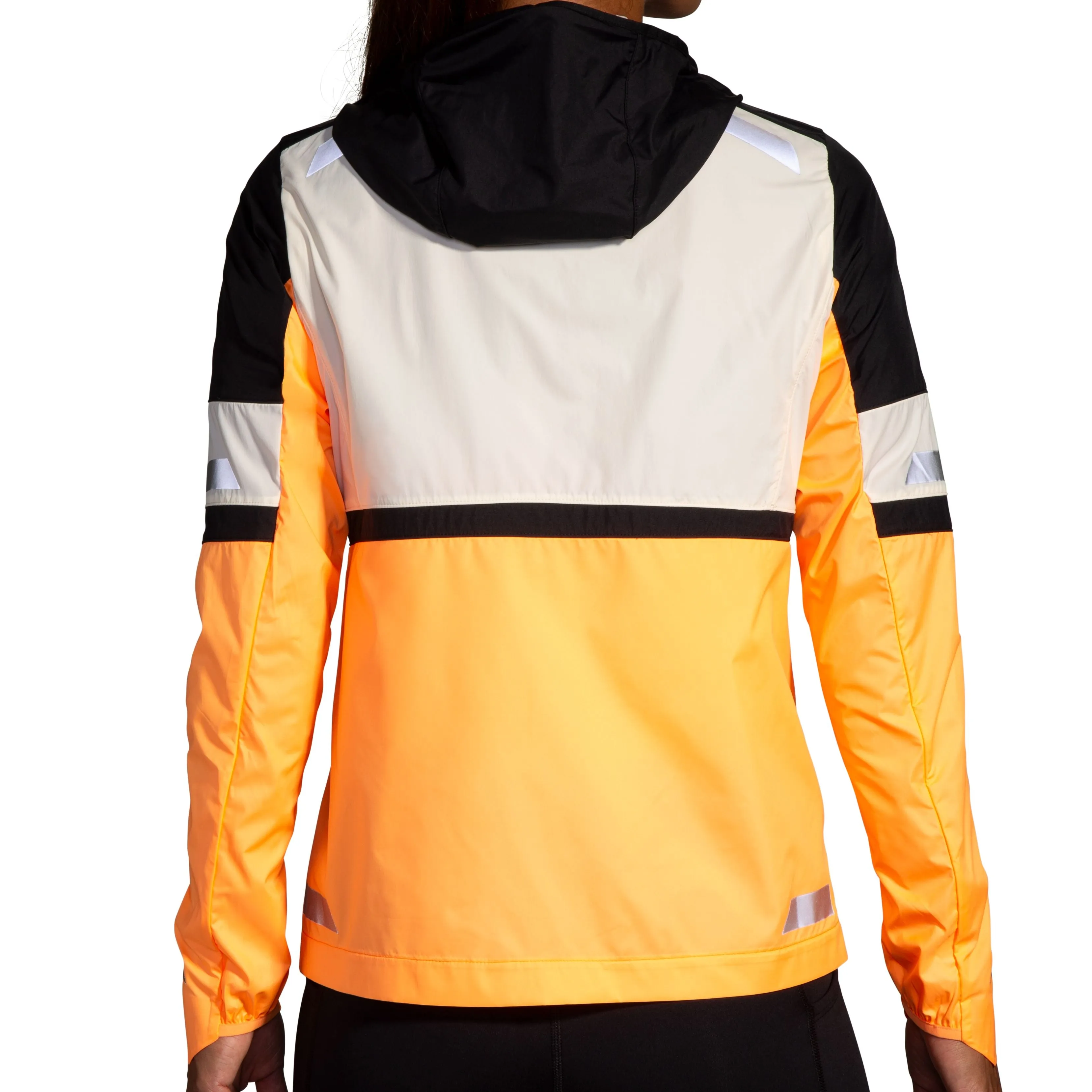 Brooks | Run Visible Jacket 2.0 | Women's | Ecru/Fluoro Flash/Black