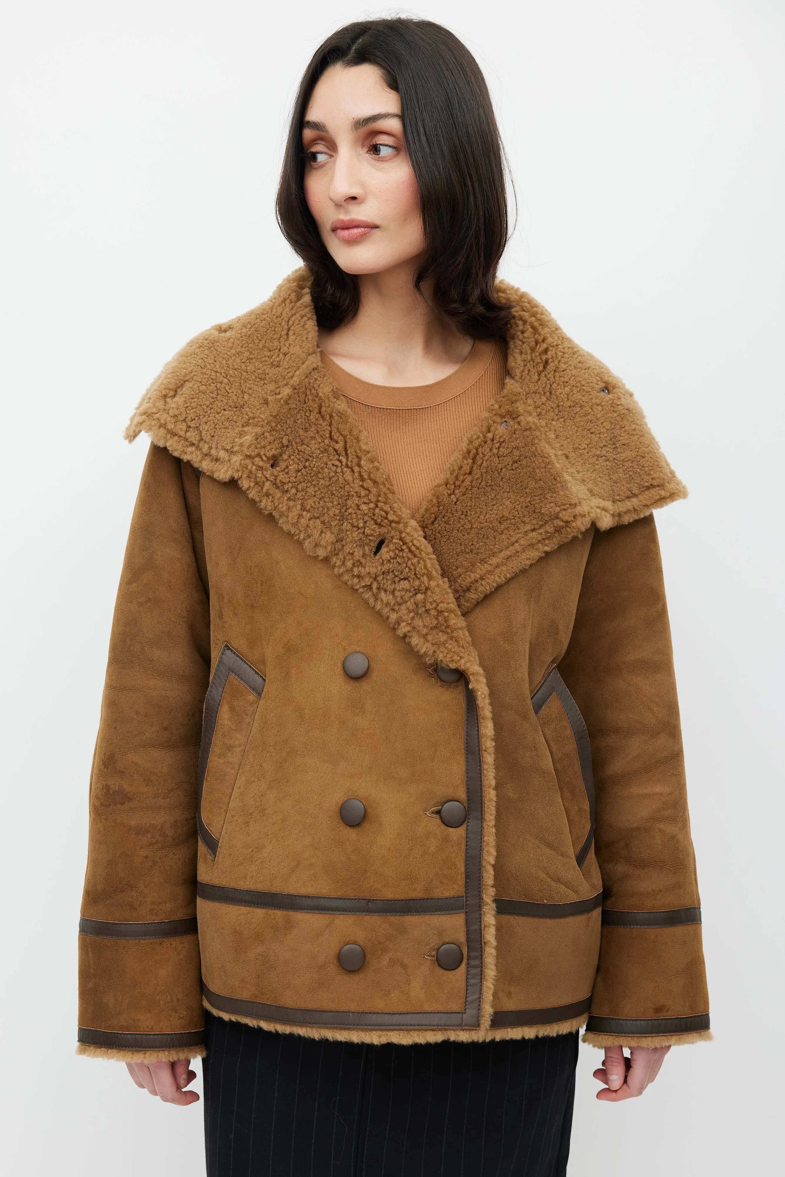 Brown Suede & Sherpa Jacket