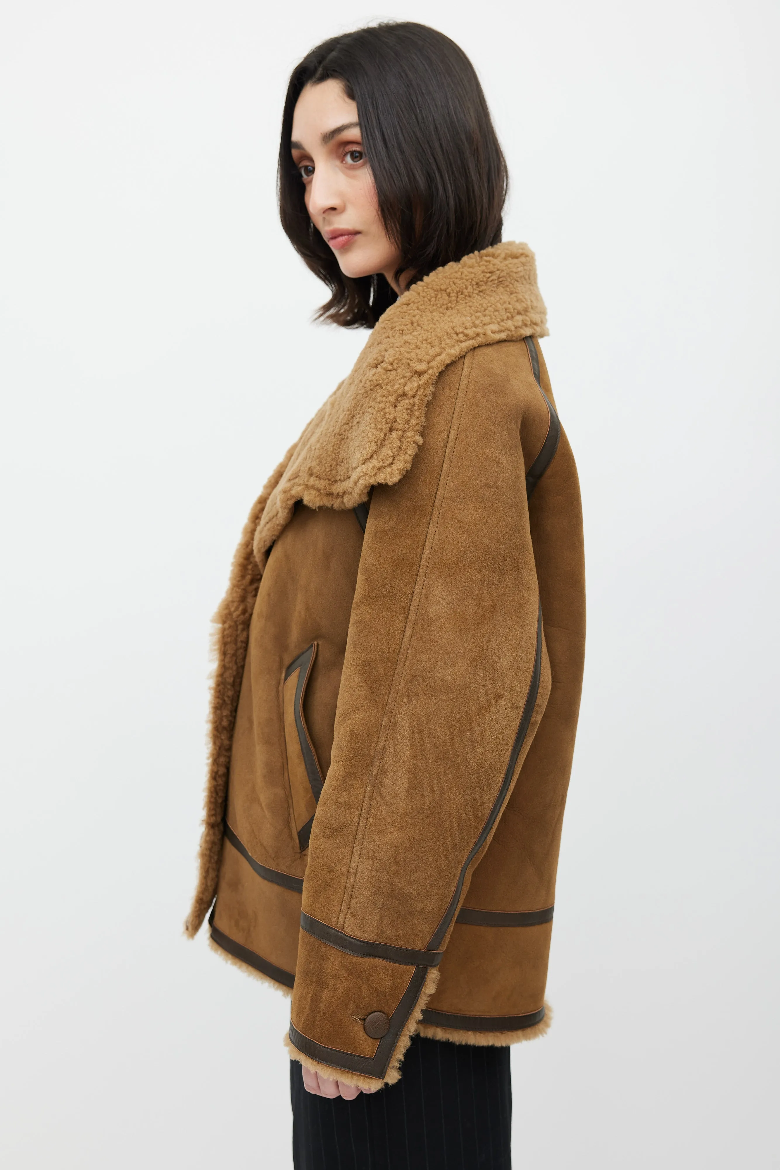 Brown Suede & Sherpa Jacket