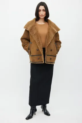 Brown Suede & Sherpa Jacket