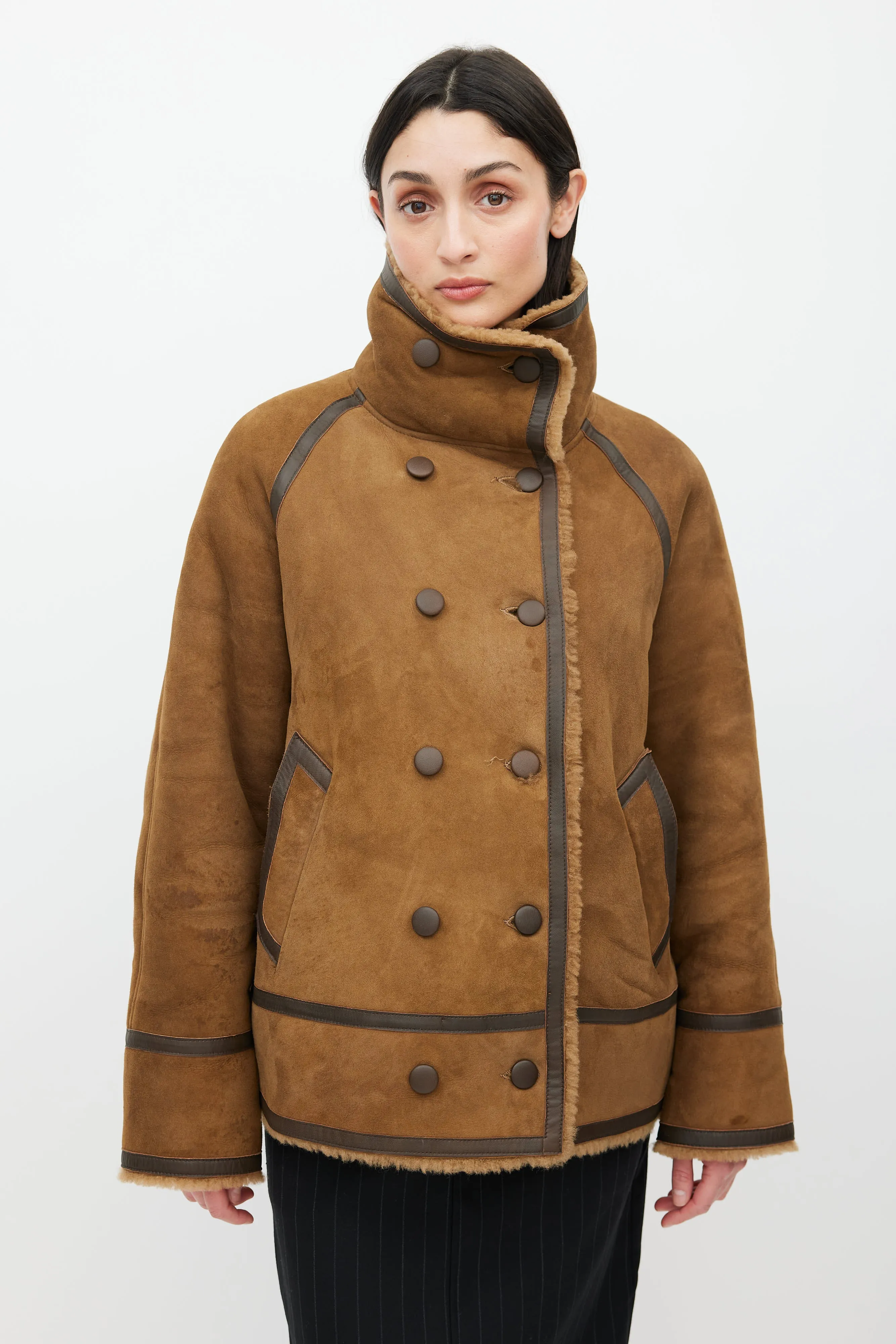 Brown Suede & Sherpa Jacket