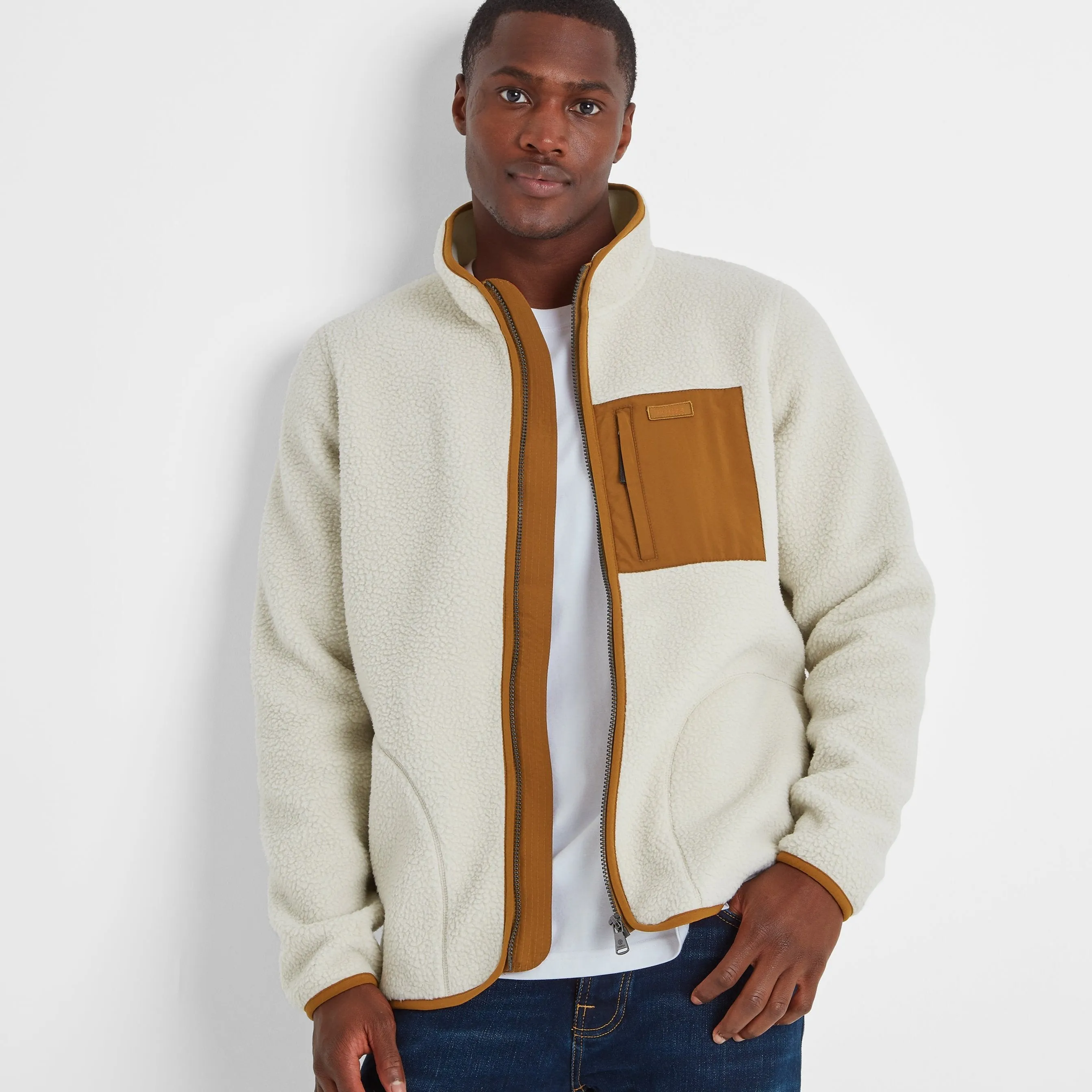 Cameron Mens Sherpa Fleece -  White Sand