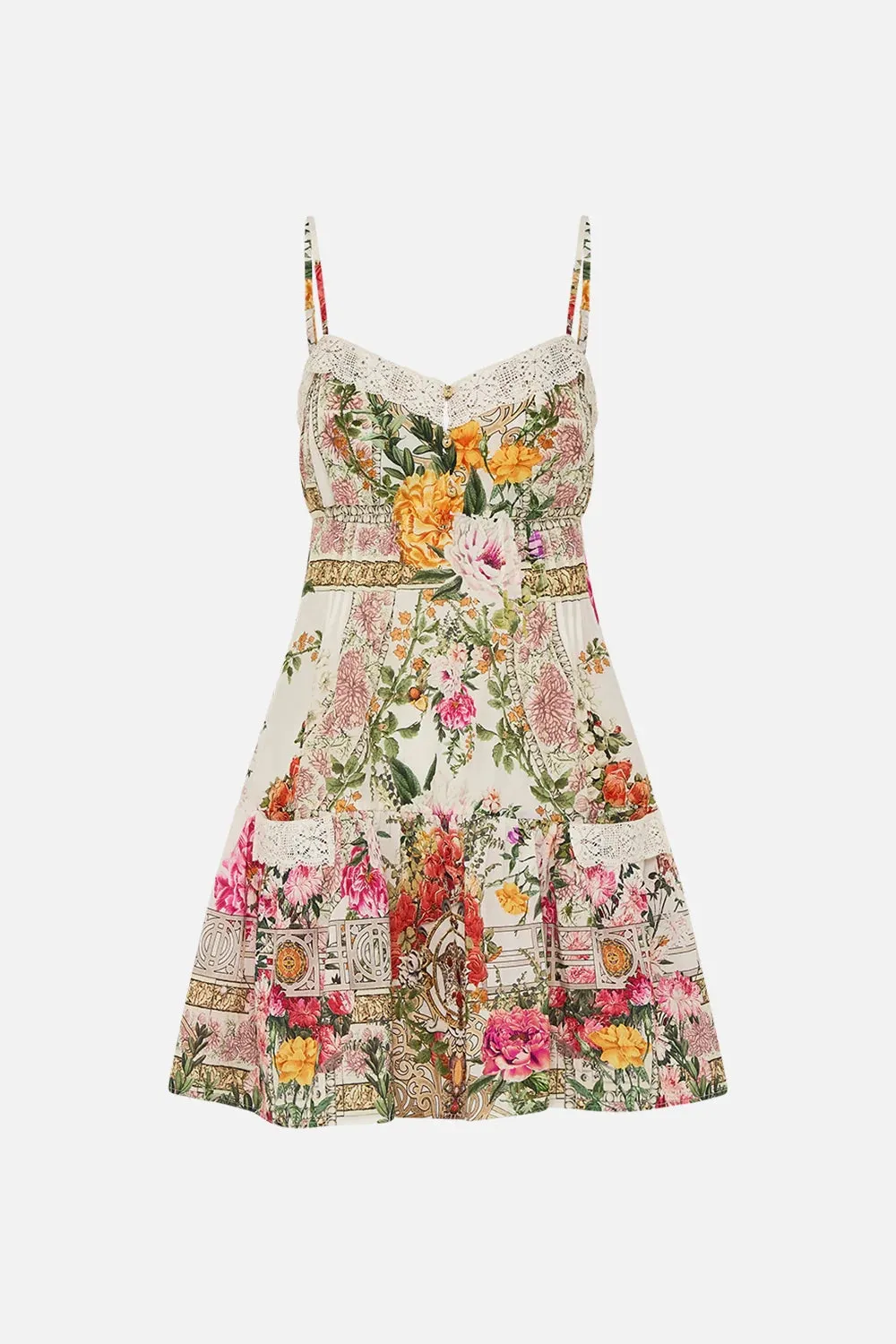 CAMILLA | EGYPTIAN ROSE SHORT PINTUCK DRESS WITH POCKETS