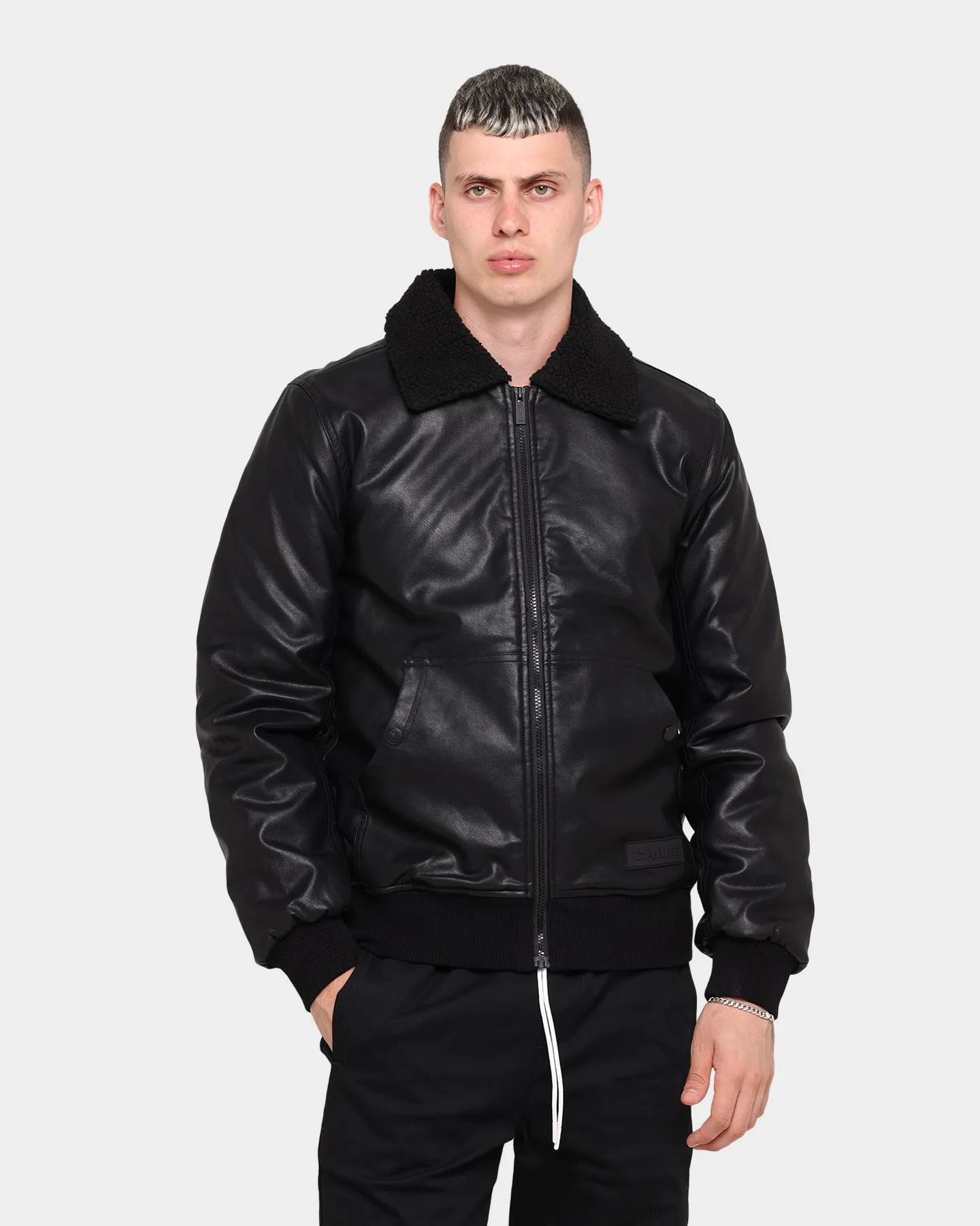 Carré Captain Leather Bomber Black