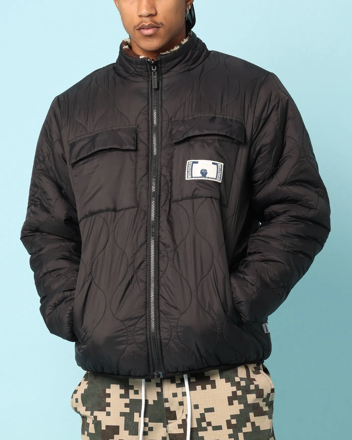 Carré Digi Sherpa Reversible Jacket Black/Camo