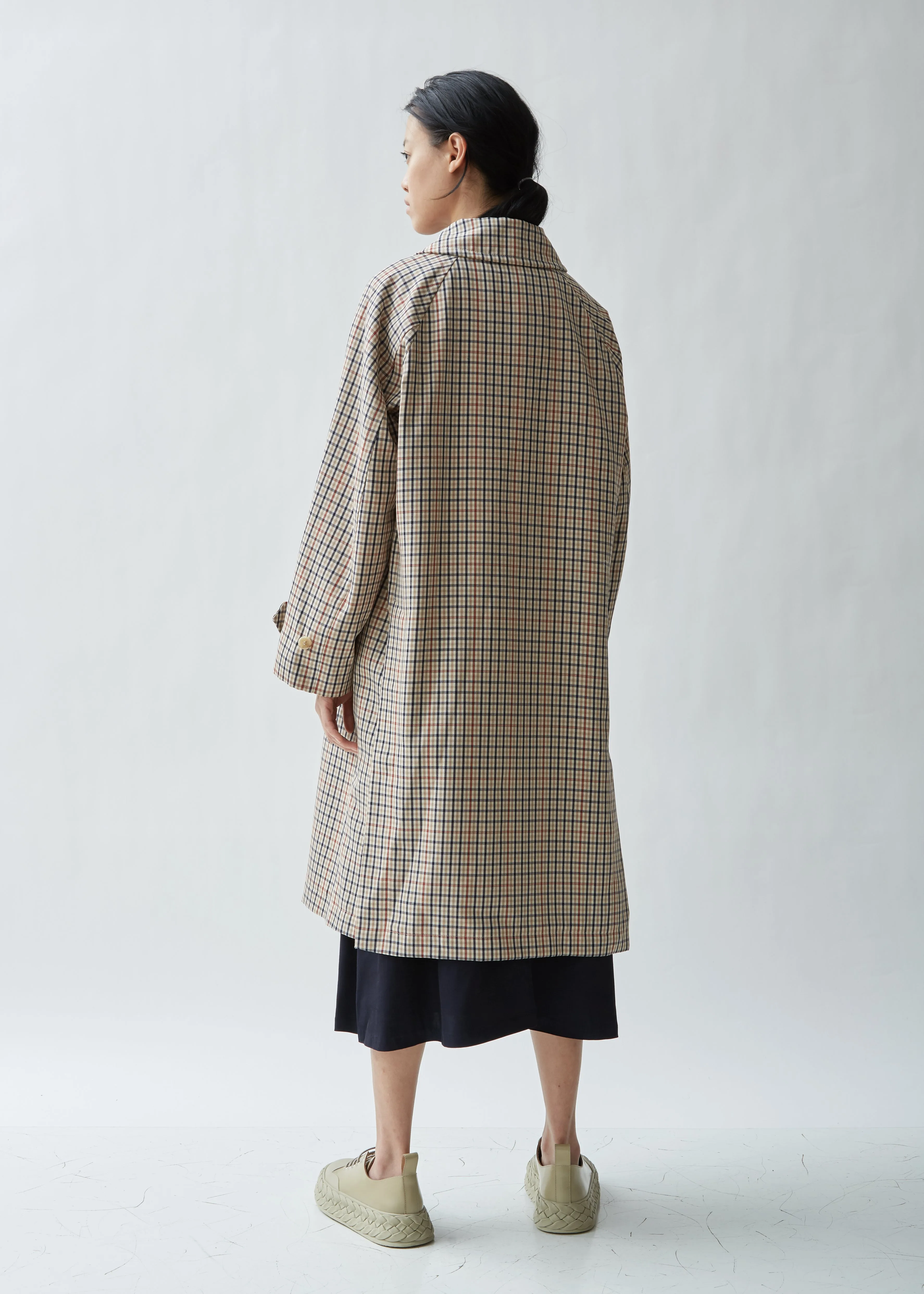 Checked Twill Rain Coat