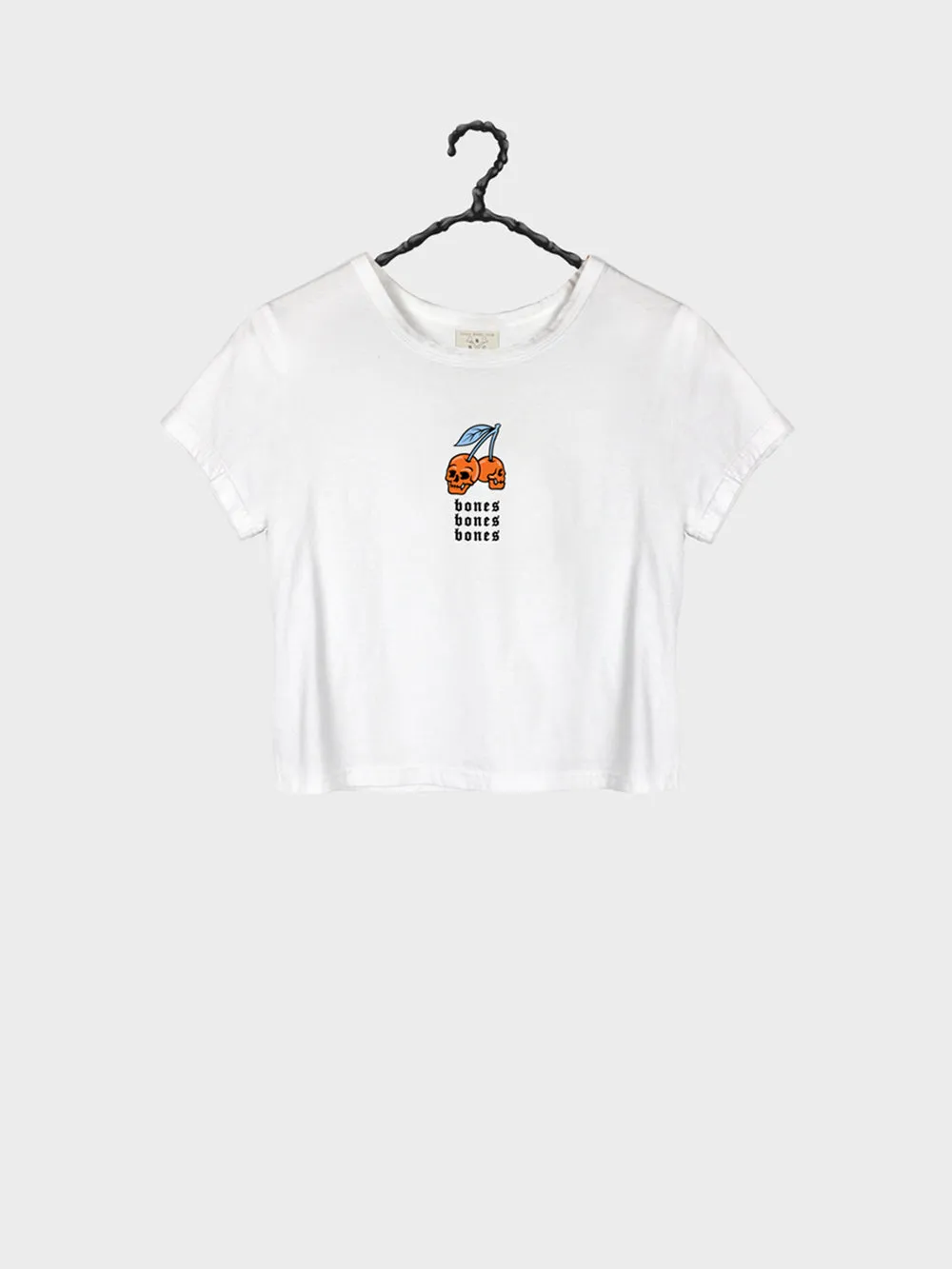 Cherry Bomb Baby Tee - Vintage White