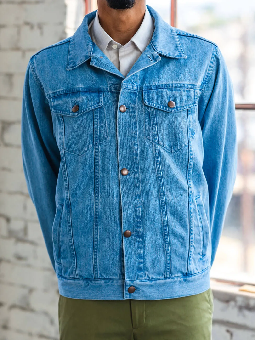 Classic Denim Trucker Jacket - Light Blue