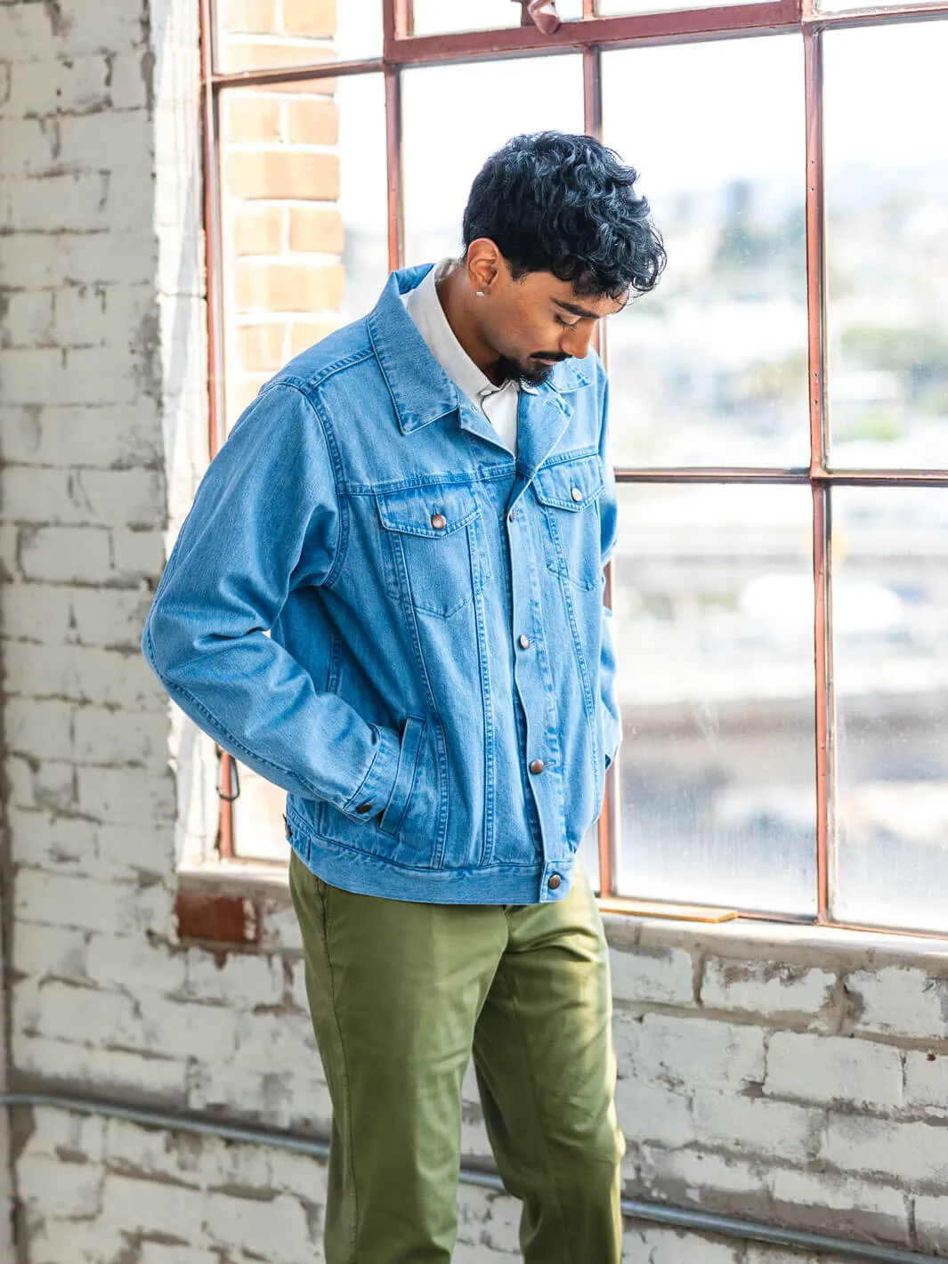 Classic Denim Trucker Jacket - Light Blue