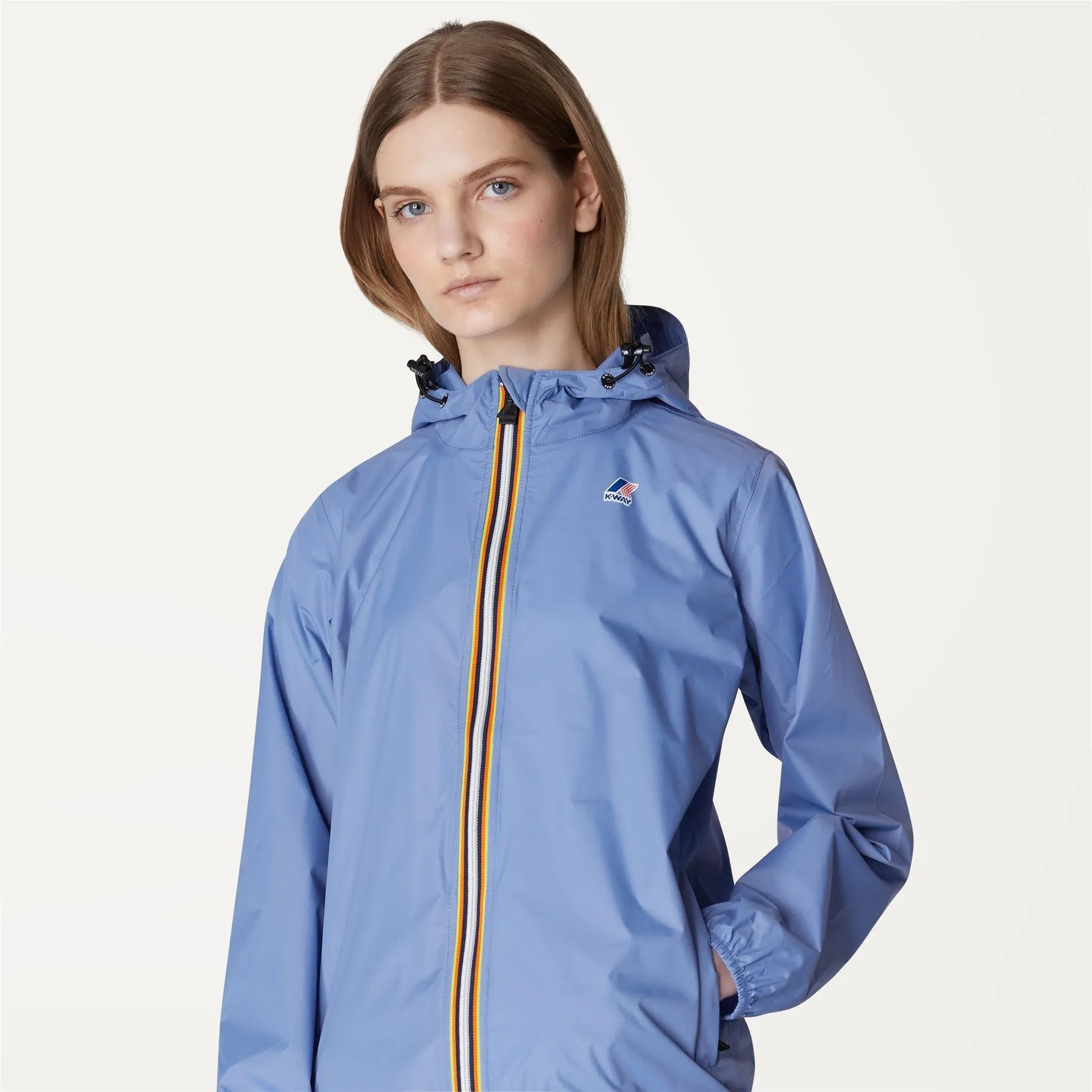 Claude - Unisex Packable Full Zip Waterproof Rain Jacket in Azure Dark