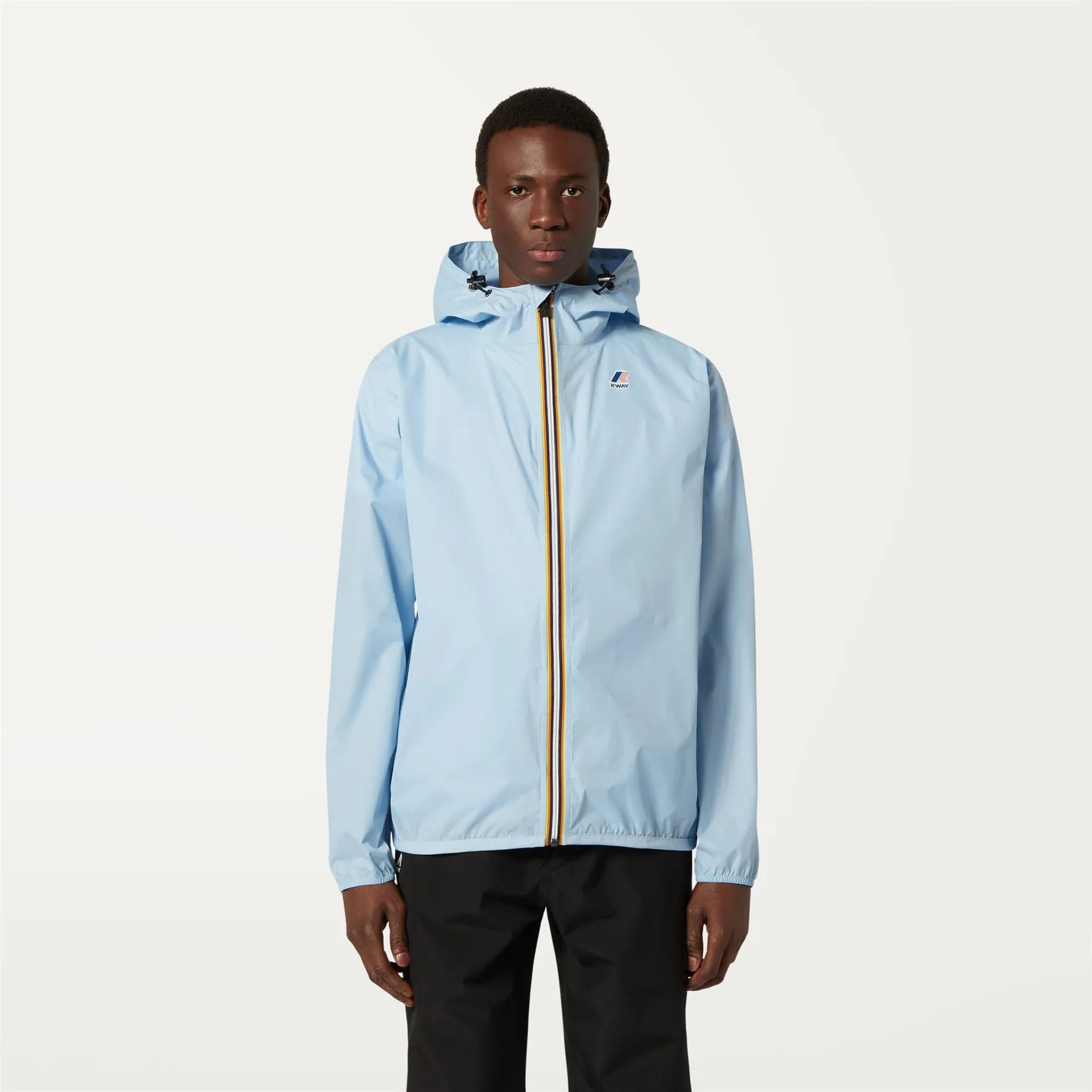 Claude - Unisex Packable Full Zip Waterproof  Rain Jacket in Azure Light Marine