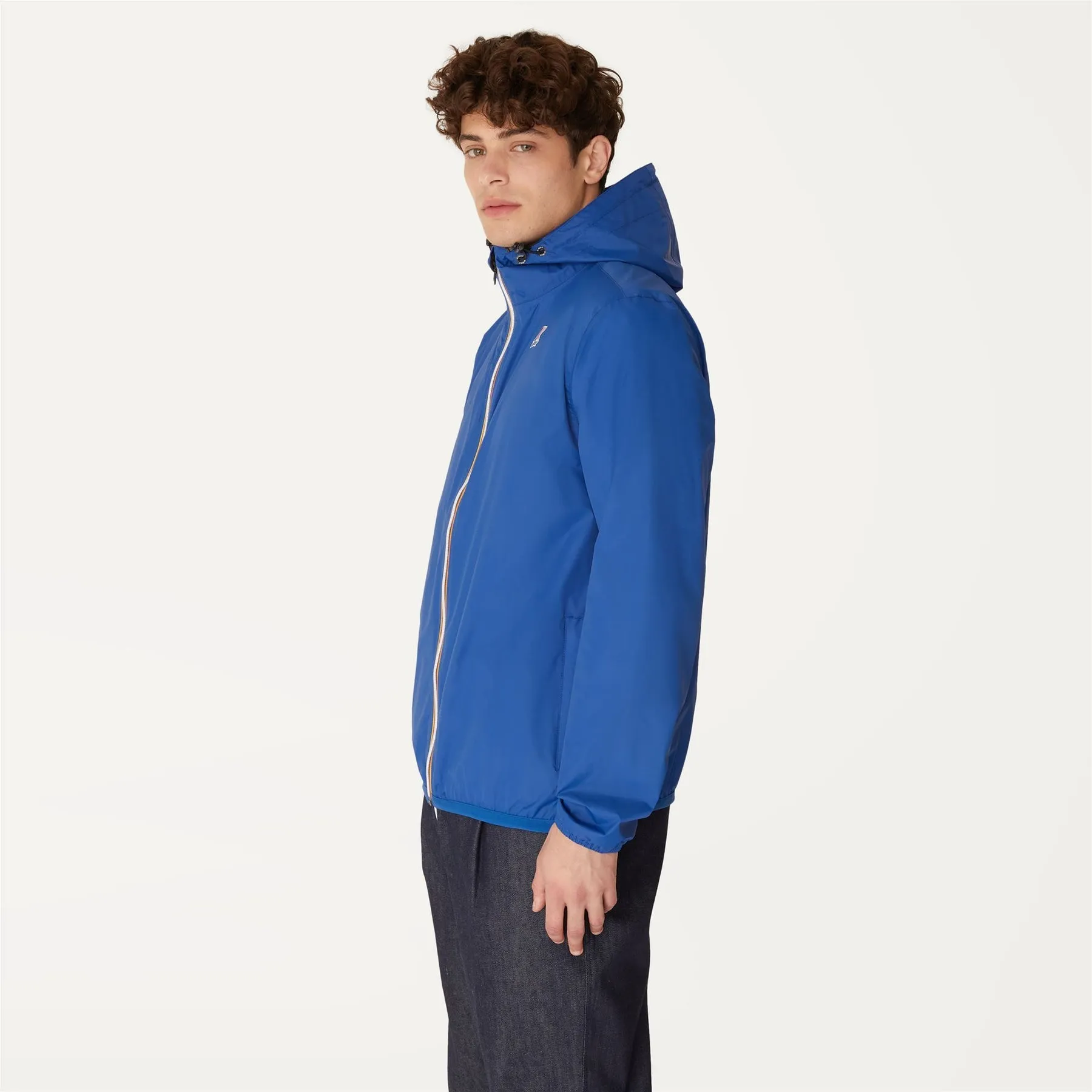 Claude - Unisex Packable Full Zip Waterproof  Rain Jacket in Blue Royal Marine