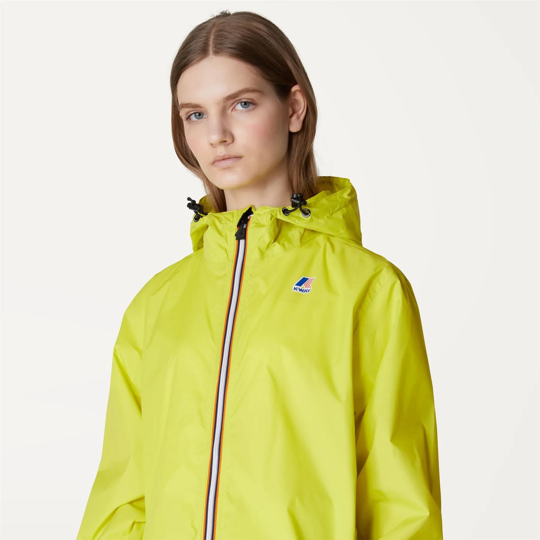 Claude - Unisex Packable Full Zip Waterproof  Rain Jacket in Green Lime