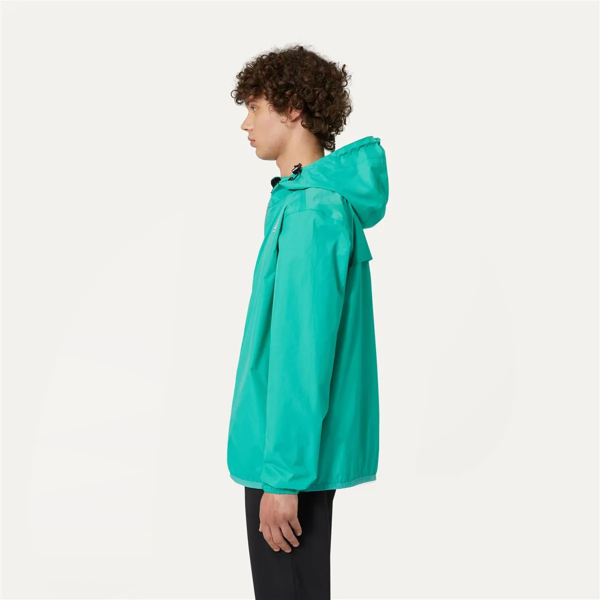 Claude - Unisex Packable Full Zip Waterproof  Rain Jacket in Green Marine