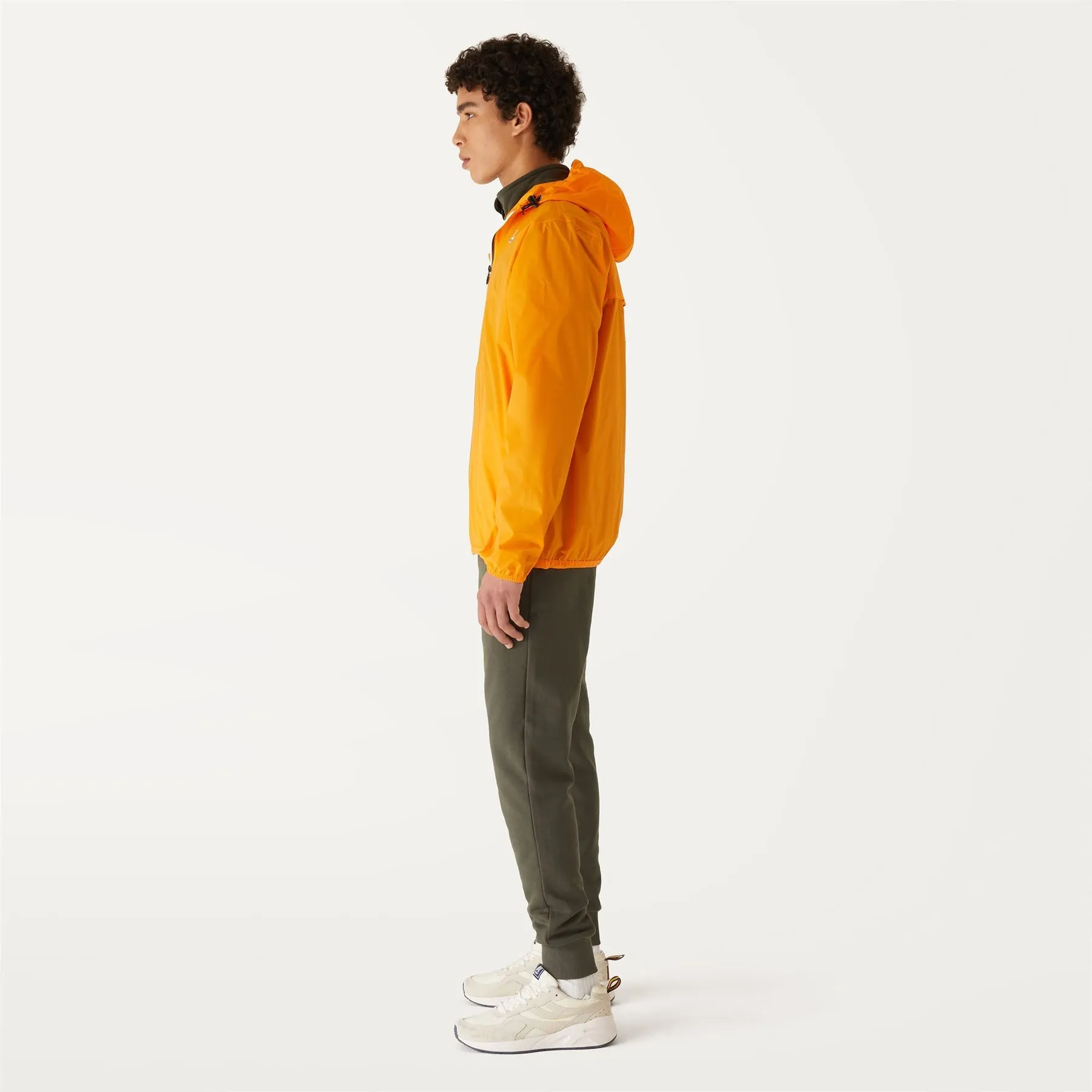 Claude - Unisex Packable Full Zip Waterproof  Rain Jacket in Orange