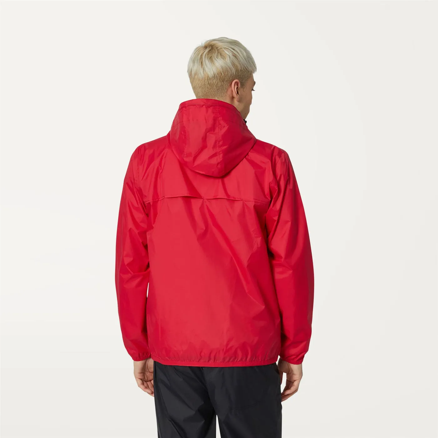 Claude - Unisex Packable Full Zip Waterproof Rain Jacket in Red Berry