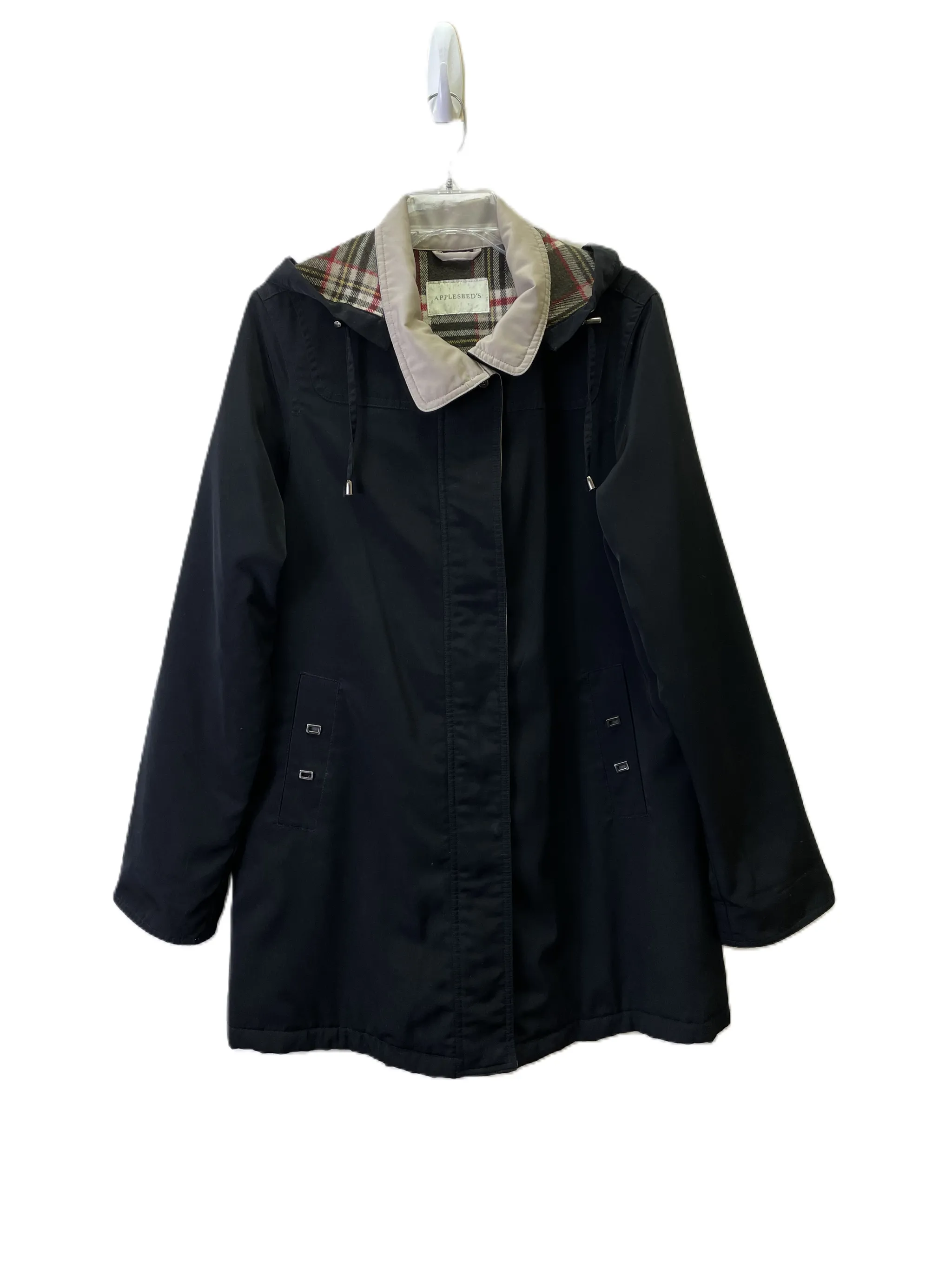 Coat Raincoat By Appleseeds In Black, Size: S