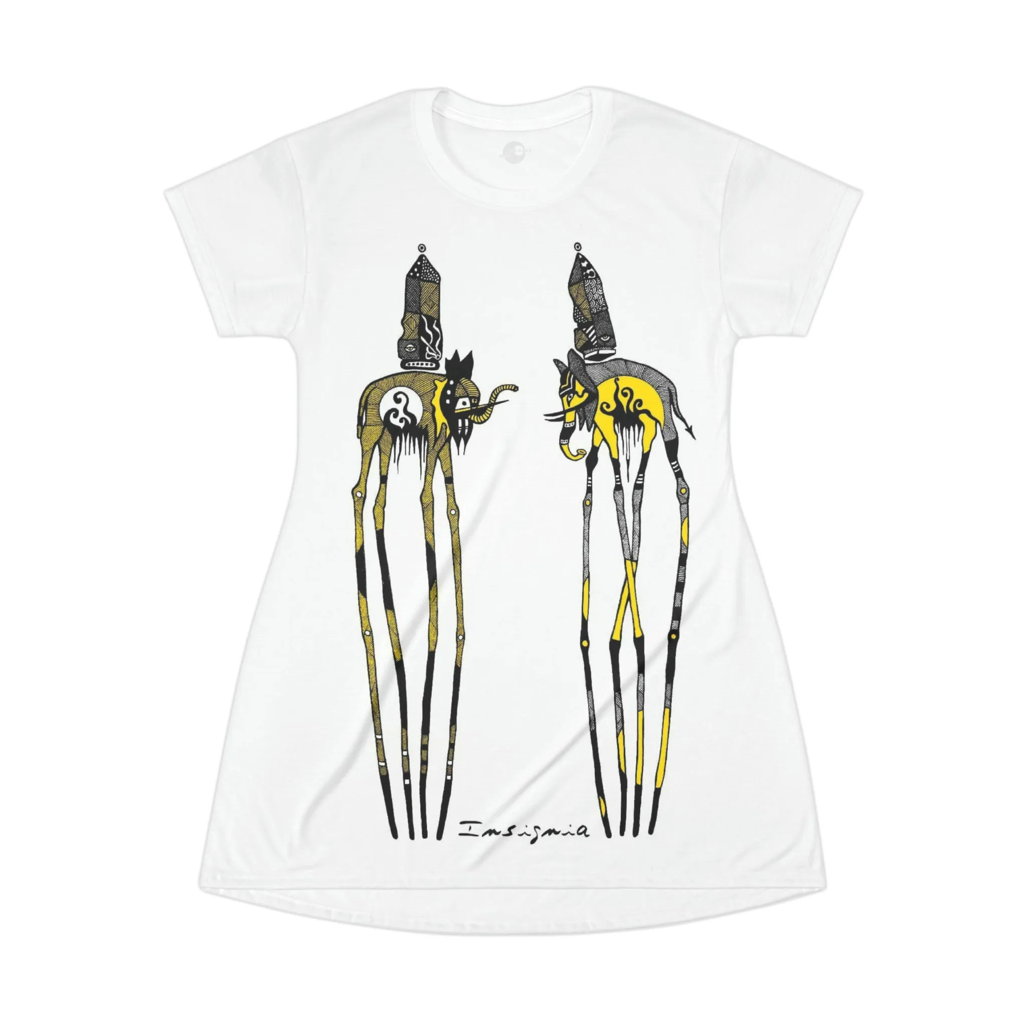 Dalí Elephants T-Shirt Dress (AOP) by Insignia