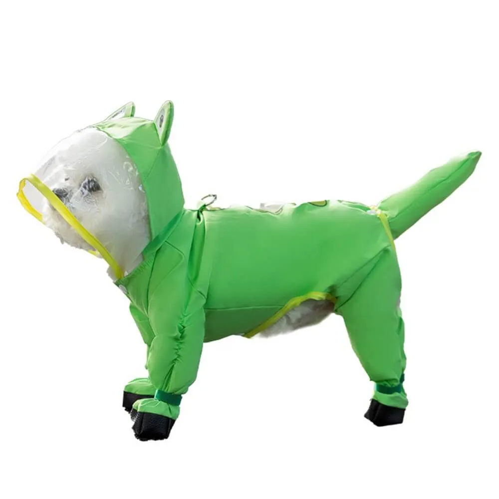 Dog Animal-Shaped Full Body Raincoat Waterproof Coverage Including Tail