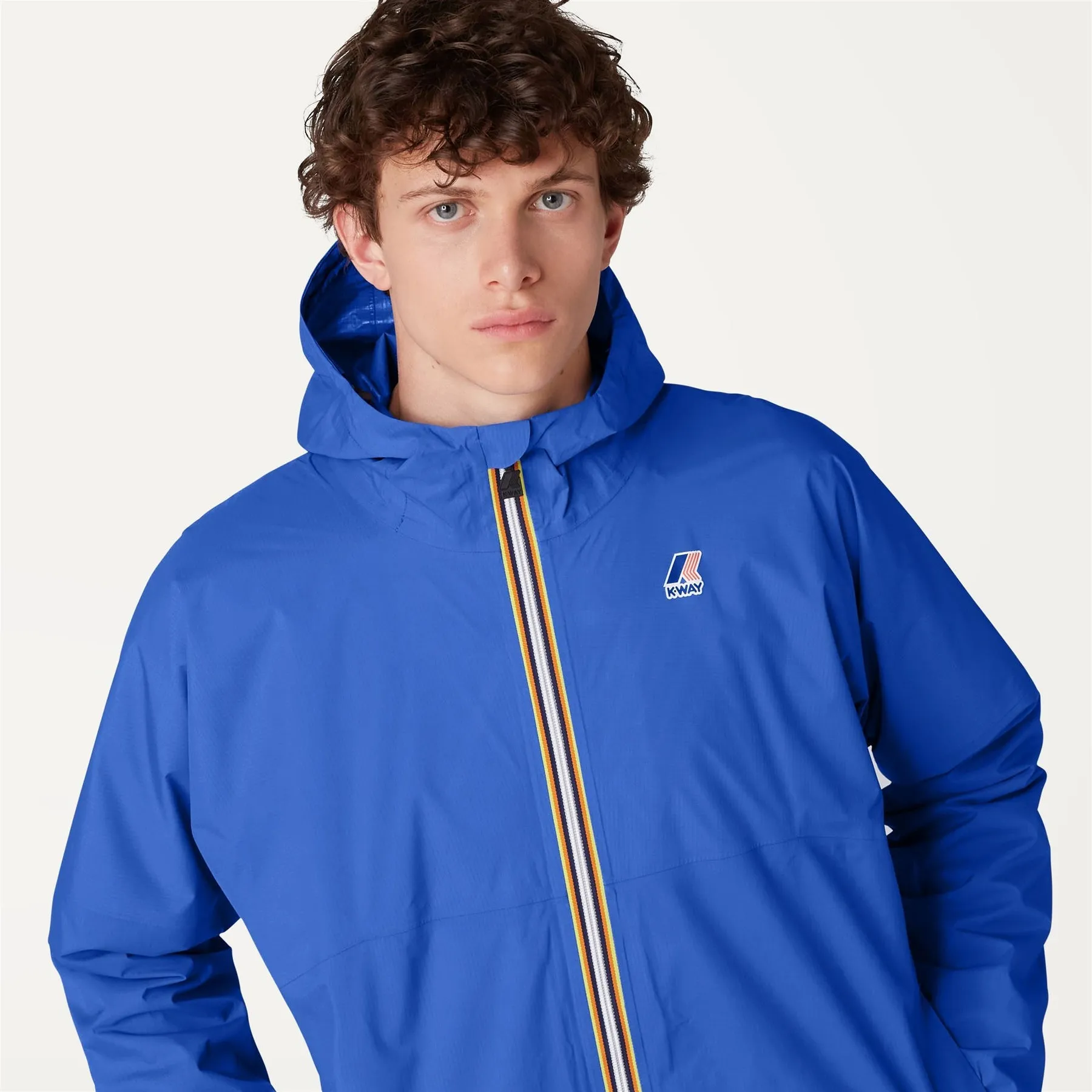 Eiffel - Unisex Waterproof Packable Long Rain Jacket in Blue Royal Marine