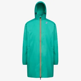 Eiffel - Unisex Waterproof Packable Long Rain Jacket in Green Marine