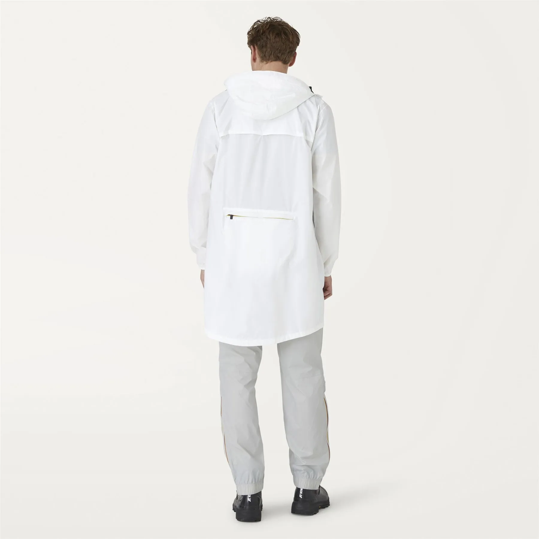 Eiffel - Unisex Waterproof Packable Long Rain Jacket in White