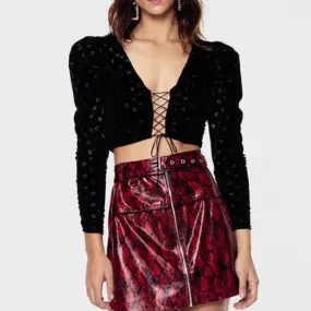 Elisa Velvet Crop Top