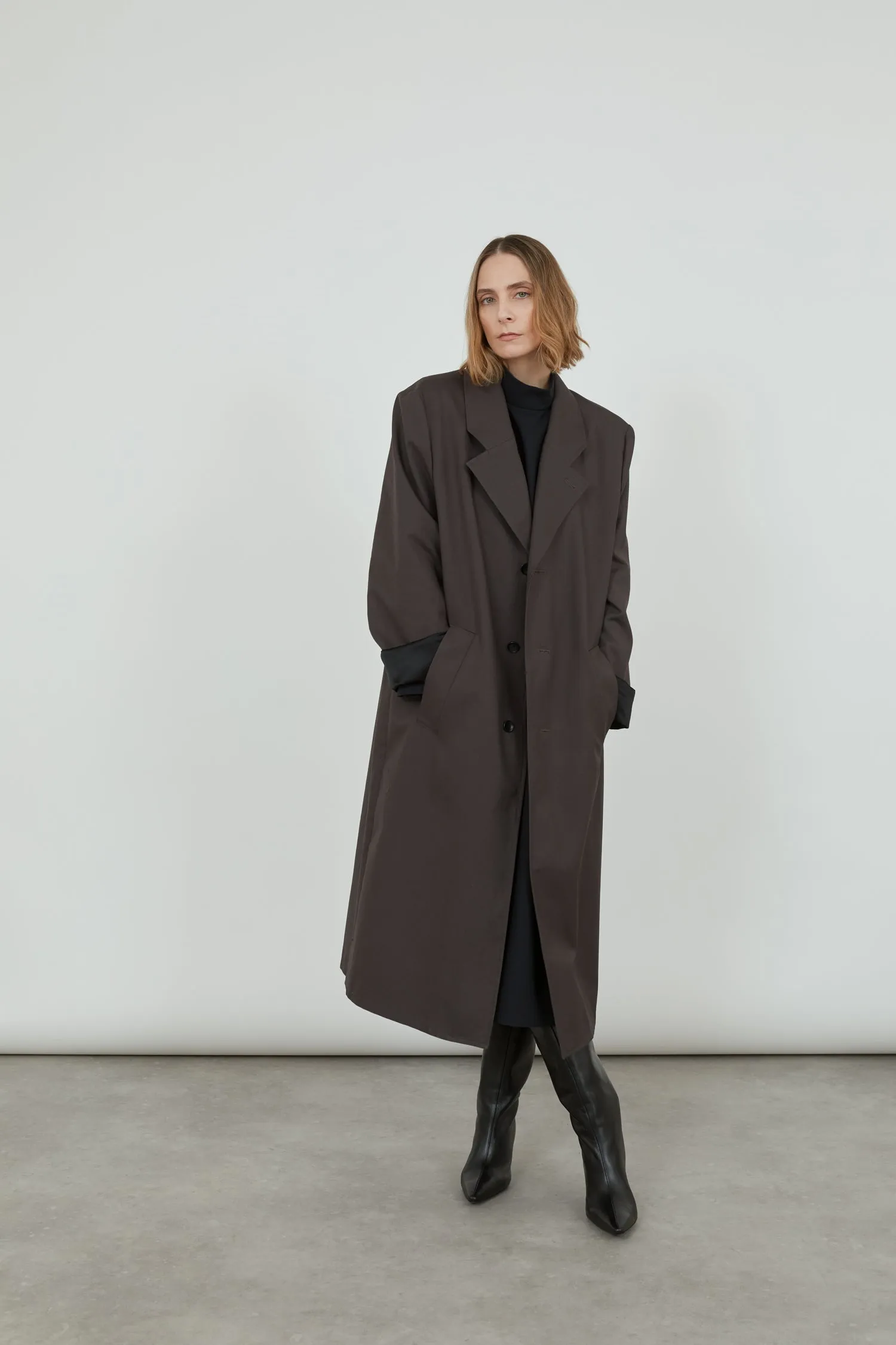 Ezra raincoat | Chocolate - Water repellent cotton