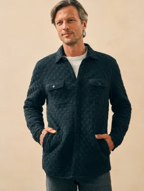 Faherty Epic Quilted Fleece CPO in Black Heather